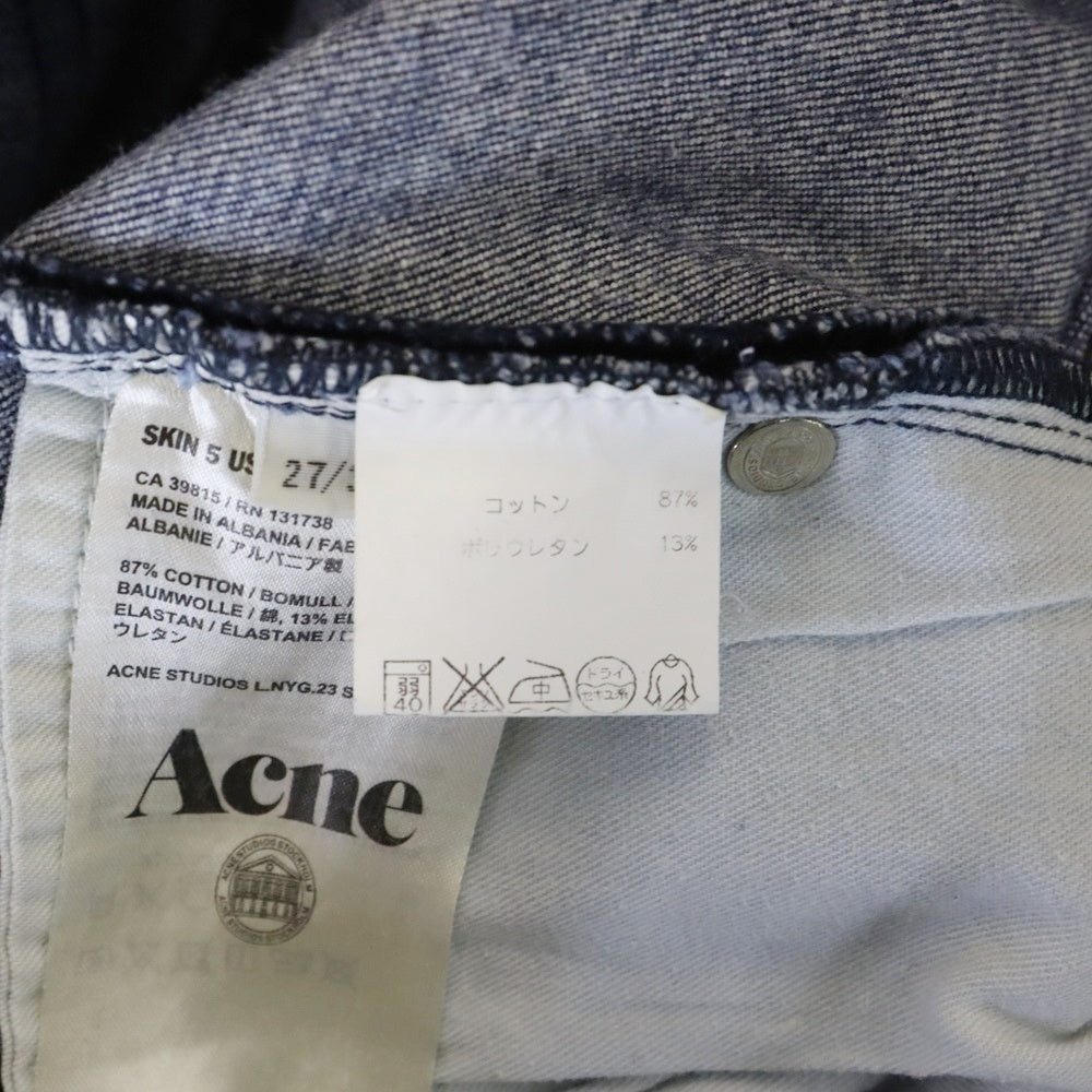 Acne Studios(アクネ ストゥディオズ) SKIN 5 USED BLUE ジップフライ スキニーデニムパンツ レディース インディゴ