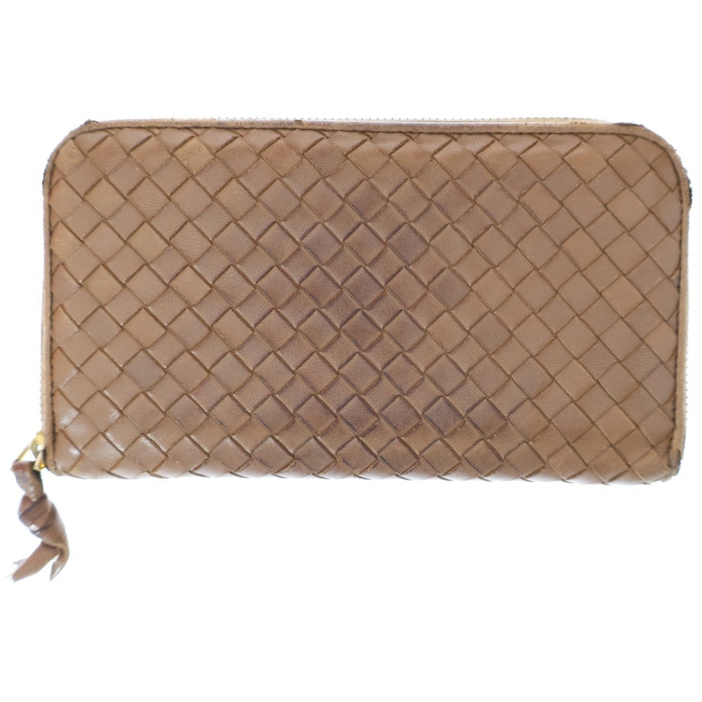 BOTTEGA VENETA(ボッテガヴェネタ) イントレチャート レザー ロングウォレット 長財布 ブラウン