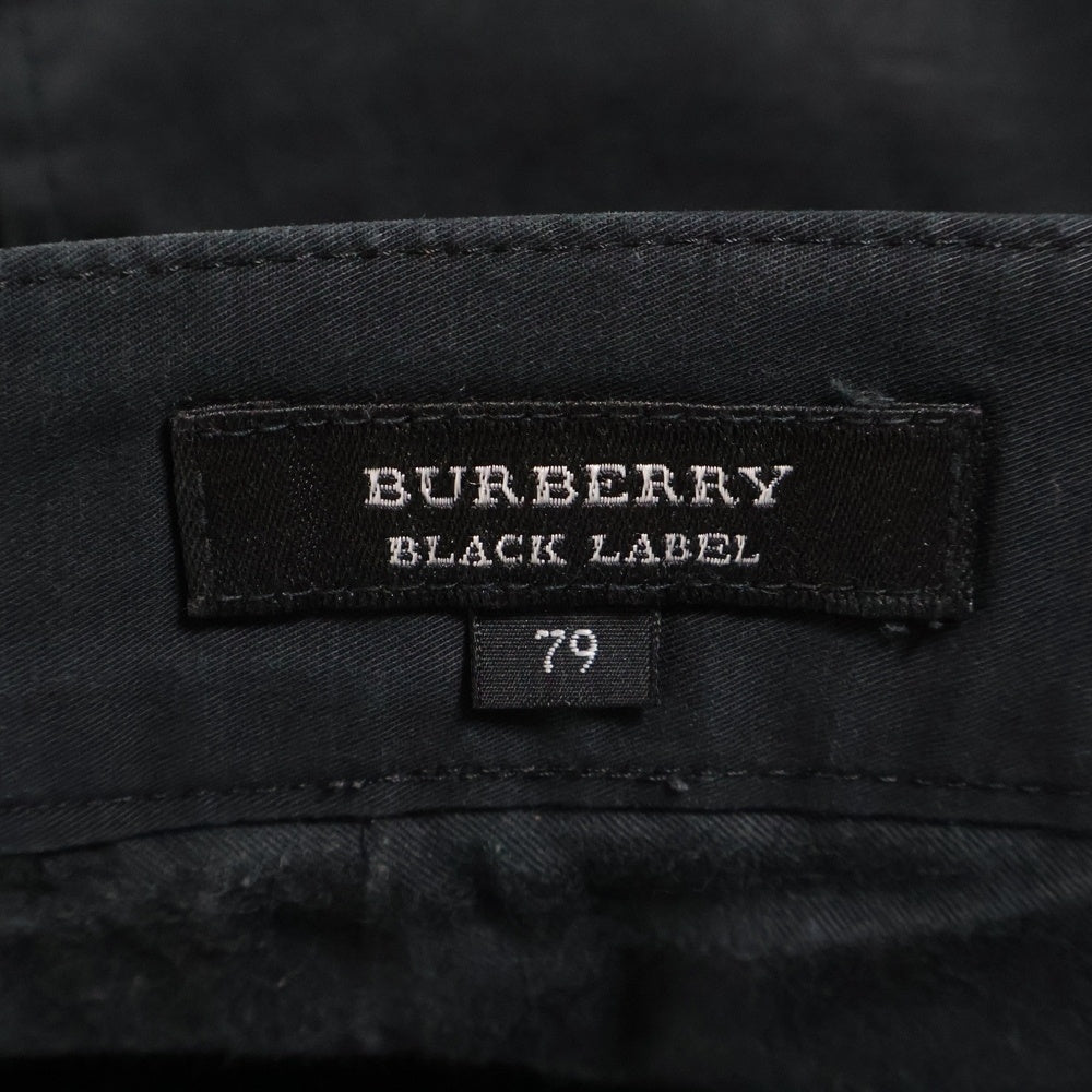 BURBERRY BLACK LABEL(バーバリー ブラックレーベル) ベルベット ライン ストレート スラックス トラウザー パンツ ブラック BMS12-101-09