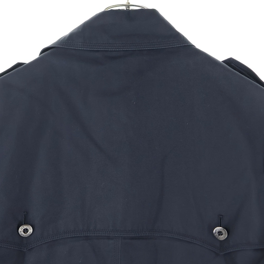 BURBERRY BLACK LABEL(バーバリー ブラックレーベル) ノヴァチェック ライナー付き ガンフラップ トレンチコート ブラック/ベージュ BMA05-302-09
