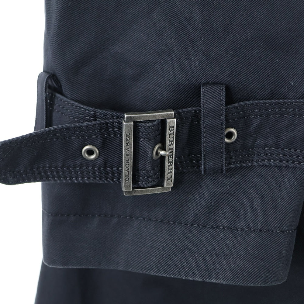 BURBERRY BLACK LABEL(バーバリー ブラックレーベル) ノヴァチェック ライナー付き ガンフラップ トレンチコート ブラック/ベージュ BMA05-302-09