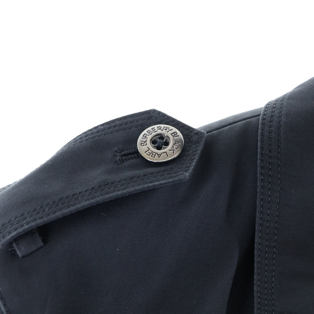 BURBERRY BLACK LABEL(バーバリー ブラックレーベル) ノヴァチェック ライナー付き ガンフラップ トレンチコート ブラック/ベージュ BMA05-302-09