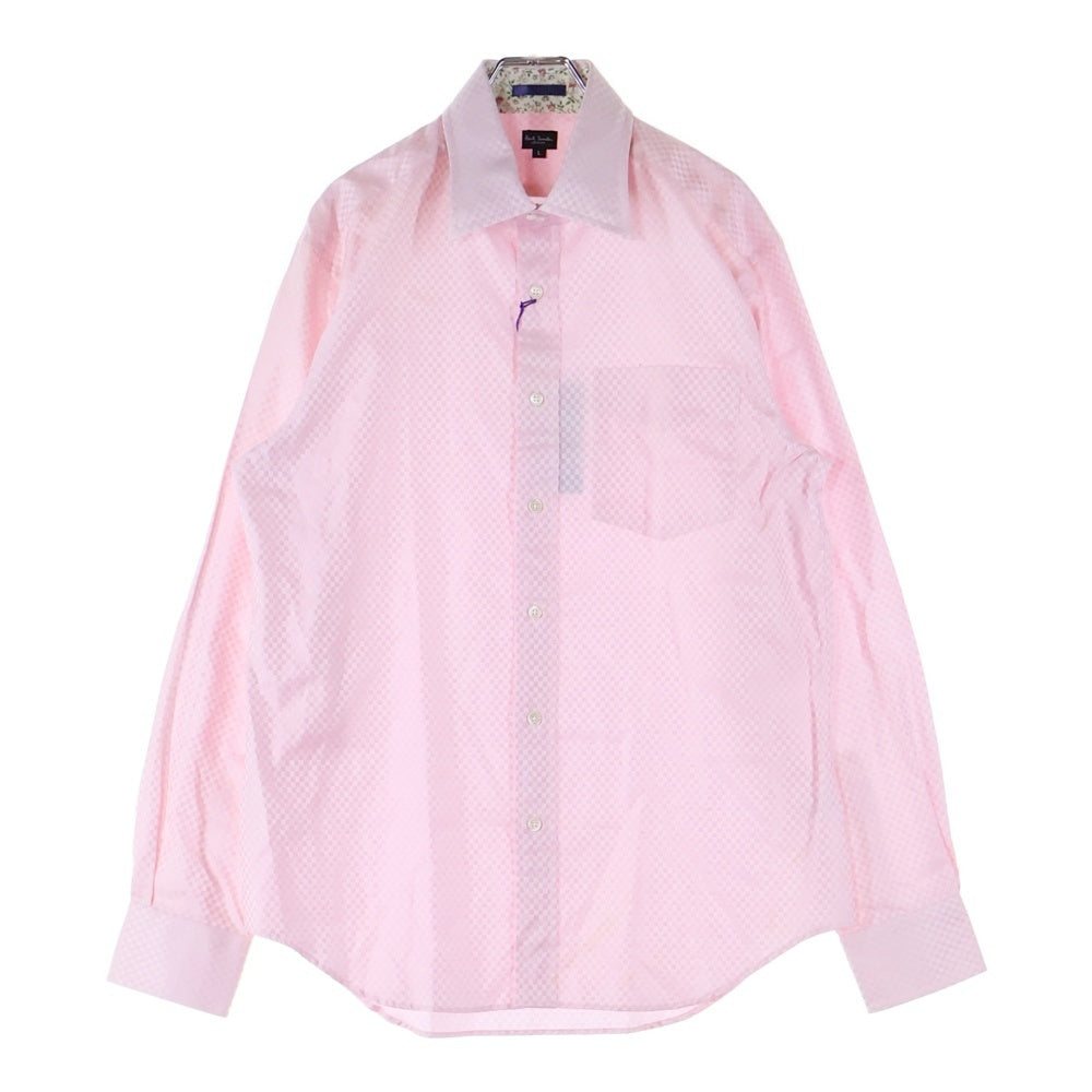 Paul Smith(ポールスミス) 胸ポケット ブロックチェック 総柄 長袖シャツ ピンク