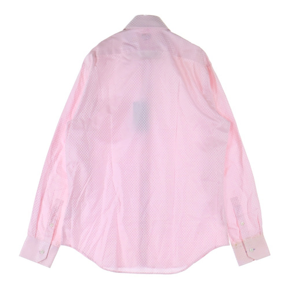 Paul Smith(ポールスミス) 胸ポケット ブロックチェック 総柄 長袖シャツ ピンク