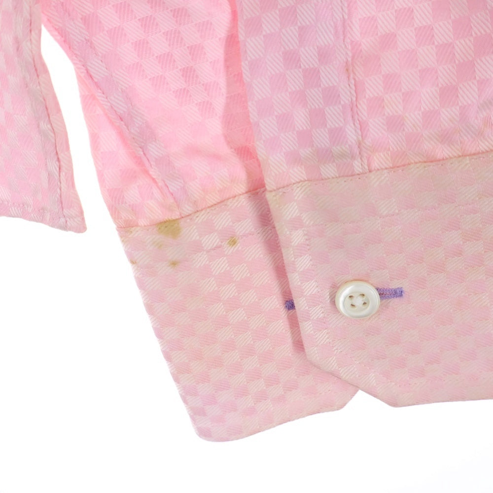 Paul Smith(ポールスミス) 胸ポケット ブロックチェック 総柄 長袖シャツ ピンク