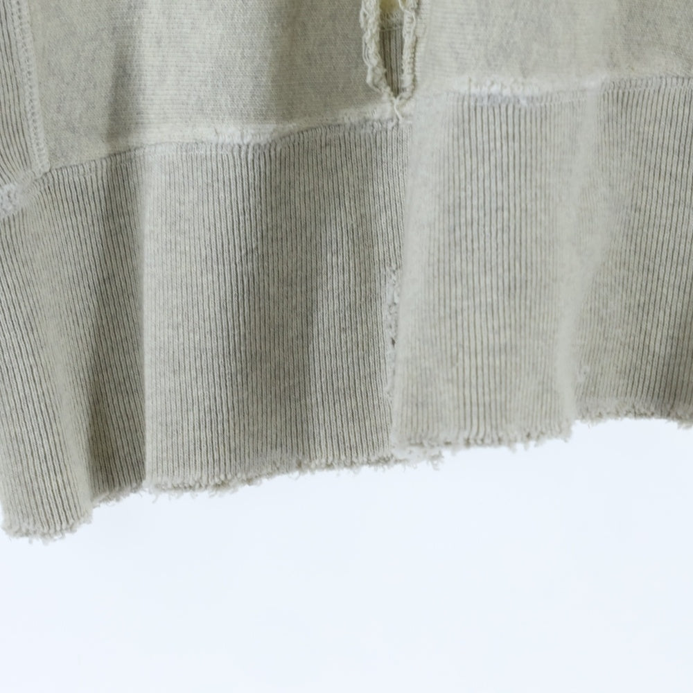 ANCELLM(アンセルム) CRASH SWEAT SHIRT クラッシュ加工 フロントプリント クルーネック スウェット トレーナー グレー ANC-CT43