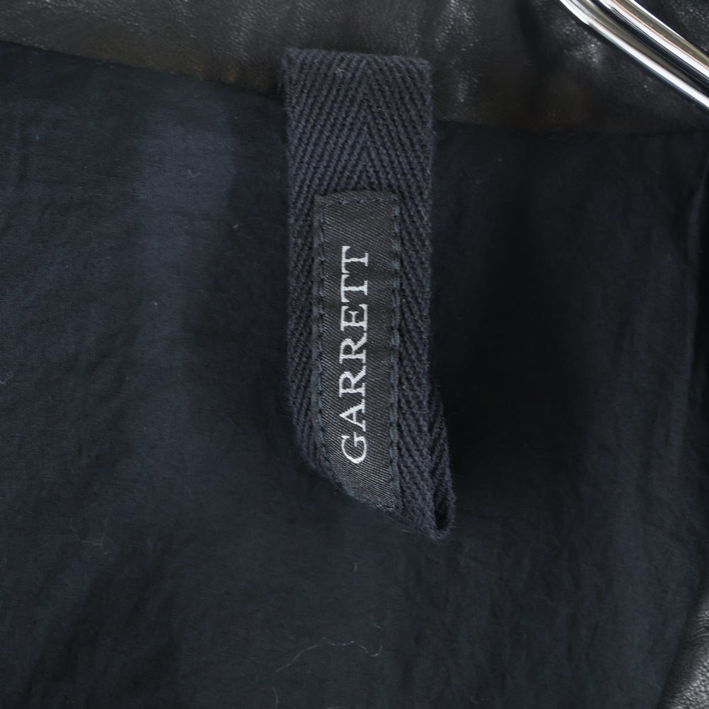 GARRETT(ギャレット) イタリア製 ダブルライダース ラムレザージャケット ブラック 1614
