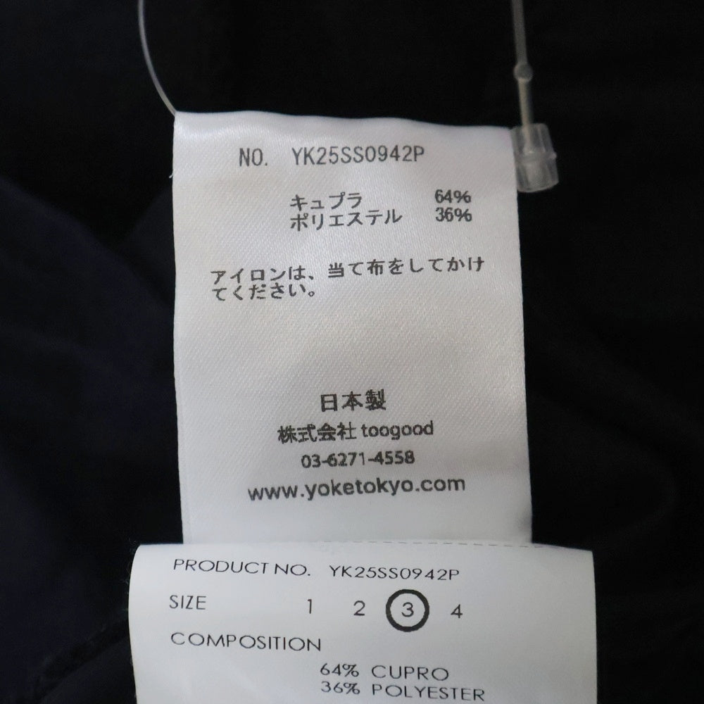YOKE(ヨーク) CUPRO EASY PANTS キュプラ イージーパンツ ブラック YK25SS0942P