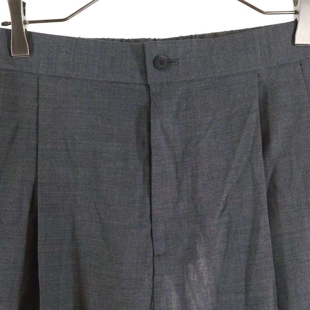 ATON(エイトン) TWIST WOOL TROPICAL TWO TUCKED EASY ツイスト ウールトロピカル ツータック イージーパンツ グレー 8004467