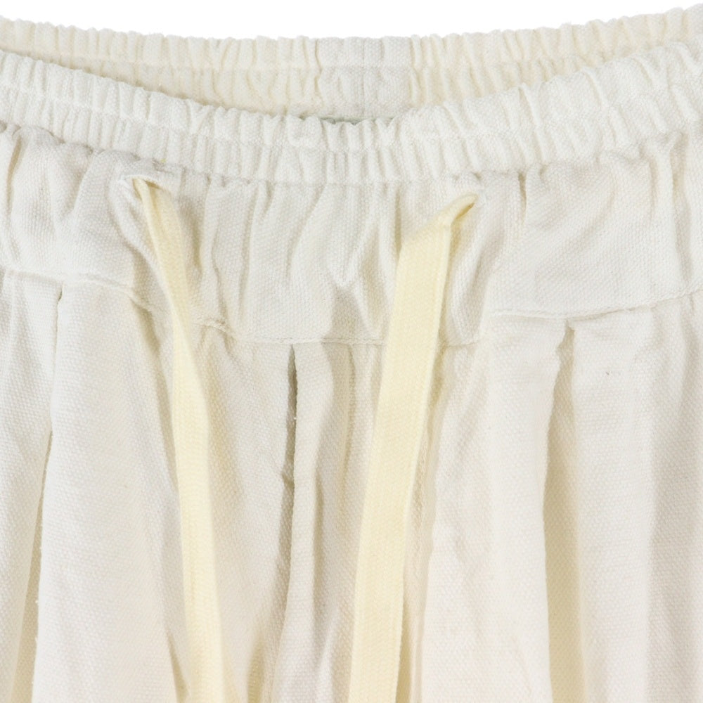 NO BRAND(ノーブランド) GOLD ゴールド COTTON/SILK NEP DUCK BALLOON PANTS コットンシルク イージー バルーンパンツ アイボリー GL42430