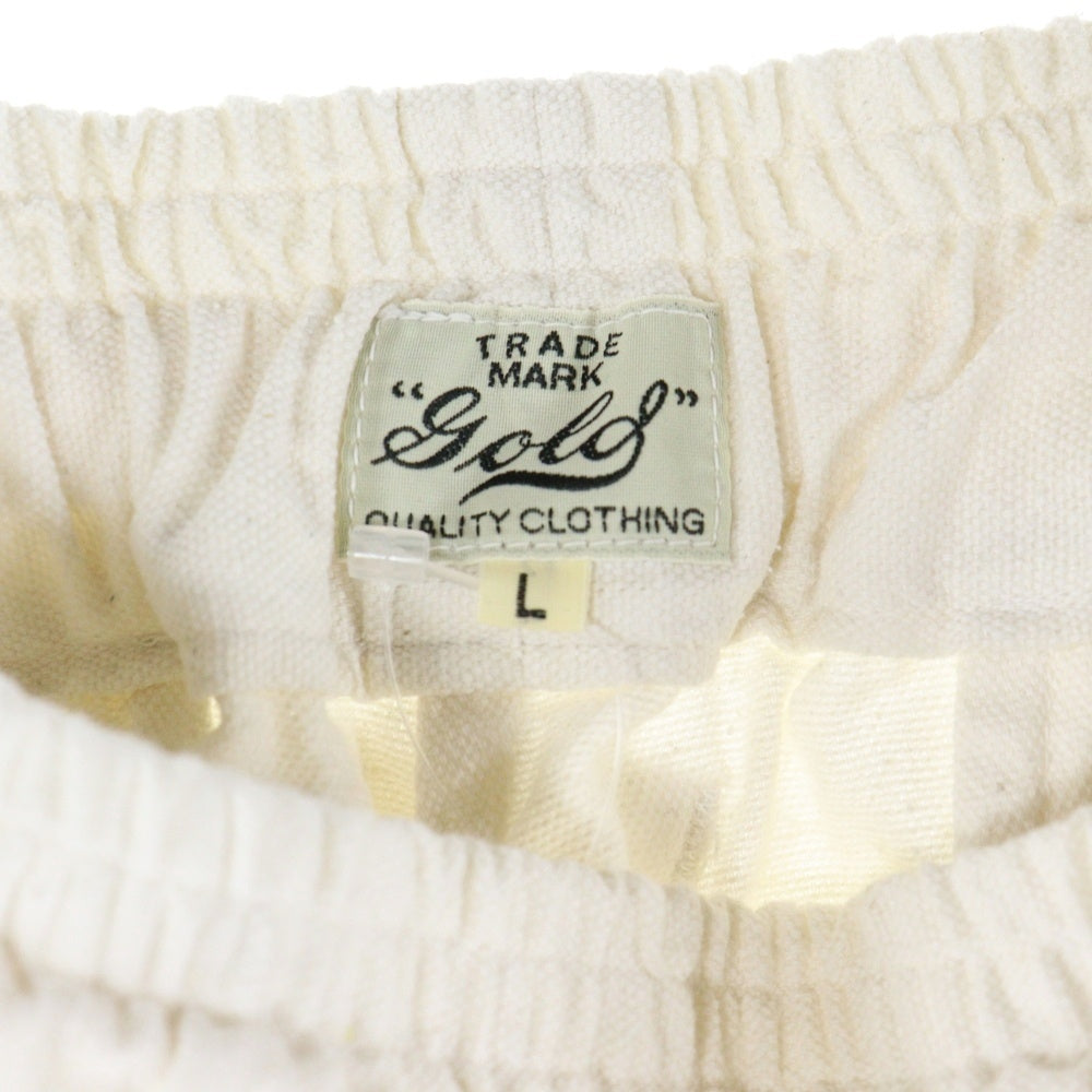 NO BRAND(ノーブランド) GOLD ゴールド COTTON/SILK NEP DUCK BALLOON PANTS コットンシルク イージー バルーンパンツ アイボリー GL42430