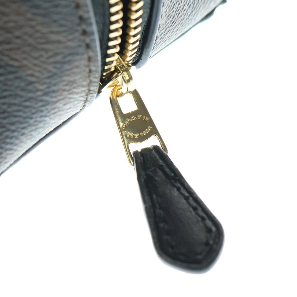 COACH(コーチ) シグネチャーロゴ ジップアップ メイクポーチ レディース ブラウン F53385