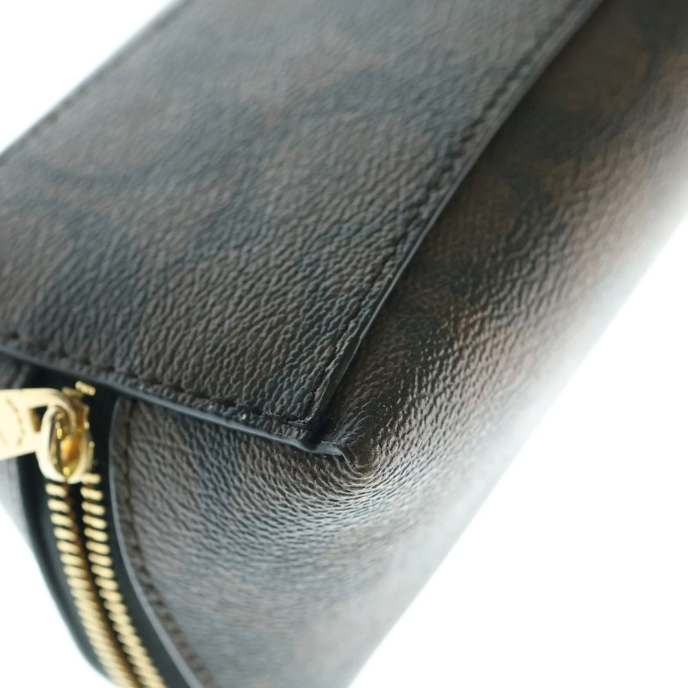 COACH(コーチ) シグネチャーロゴ ジップアップ メイクポーチ レディース ブラウン F53385