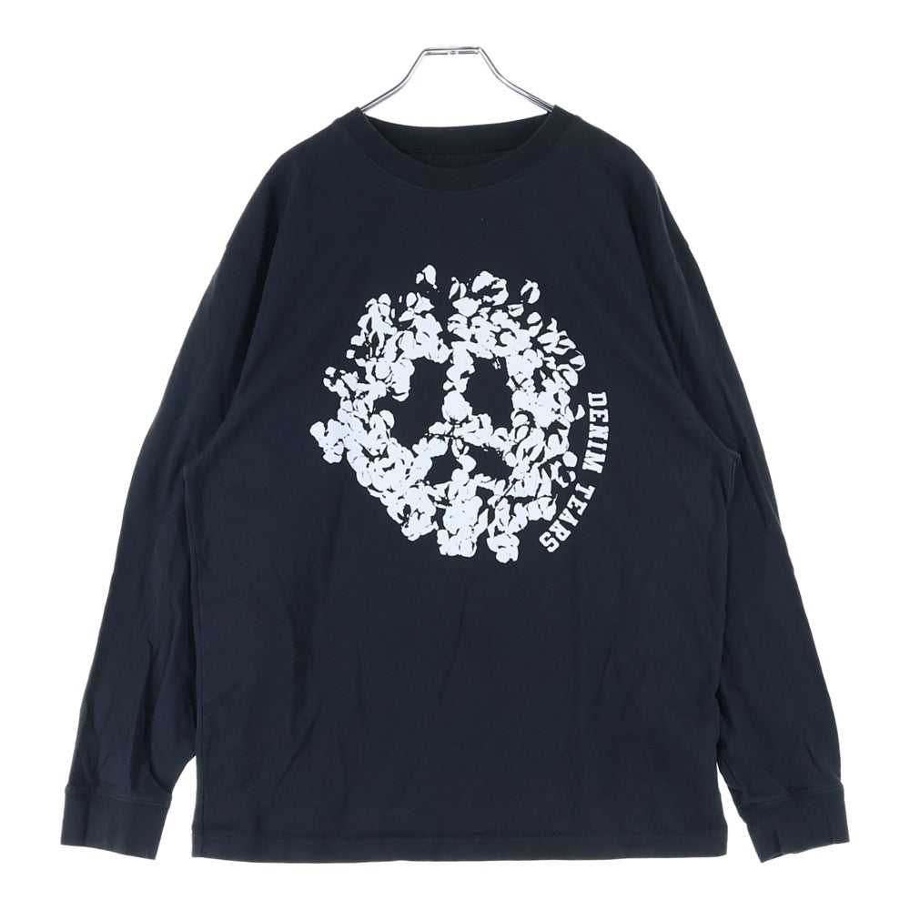 DENIM TEARS(デニムティアーズ) COTTON PEACE LS TEE コットン ピース プリント 長袖Tシャツ カットソー ブラック