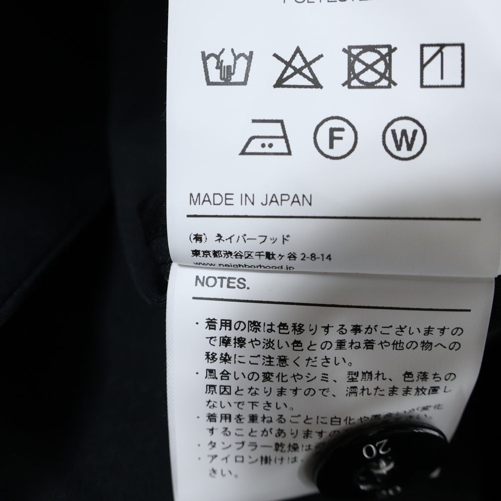 NEIGHBORHOOD(ネイバーフッド) 25SS BALCOLLAR COAT バルカラー コート ブラック 251ZANH-JKM01