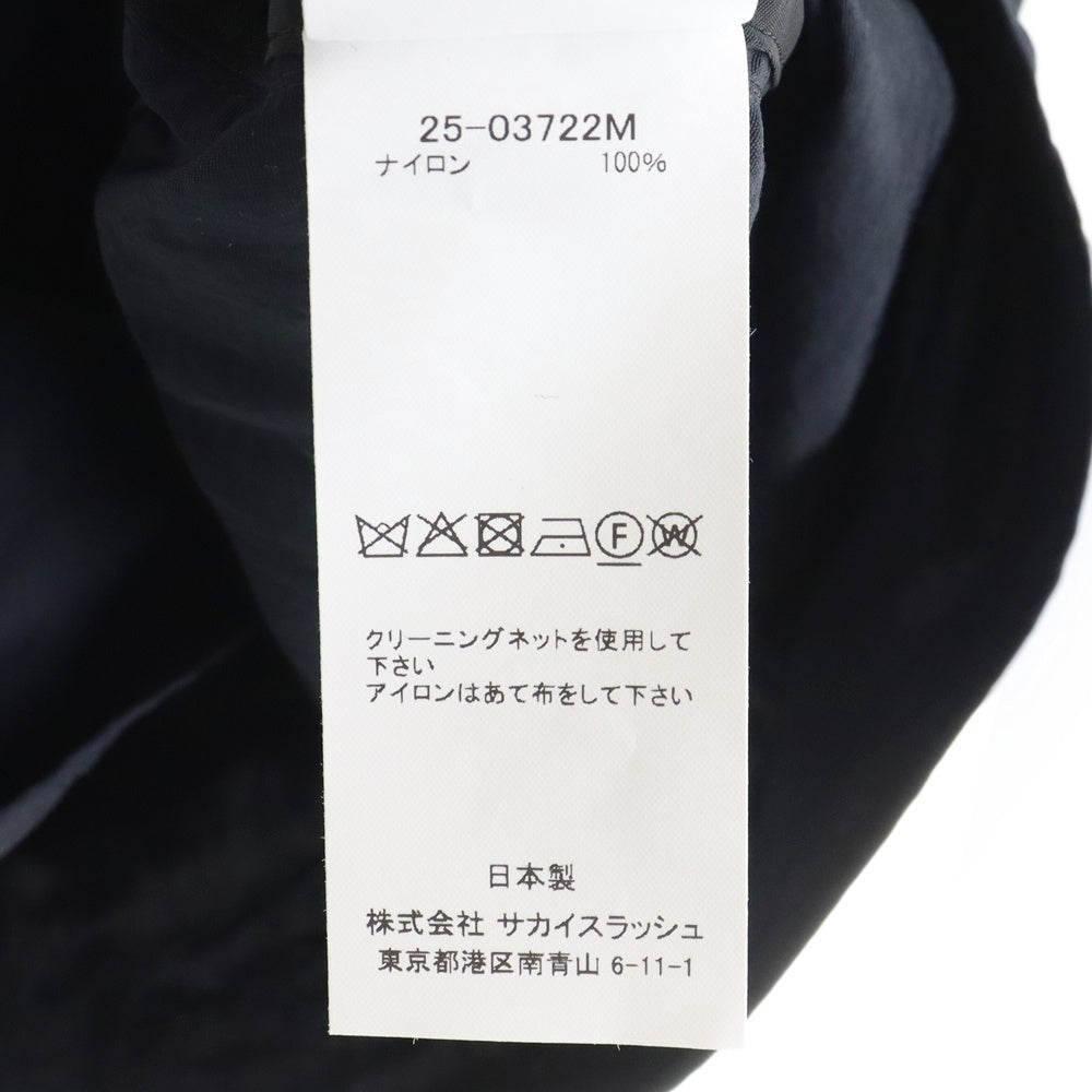 Sacai(サカイ) 25SS NYLON S/S SHIRT ナイロン 半袖シャツ ブラック 25-03722M
