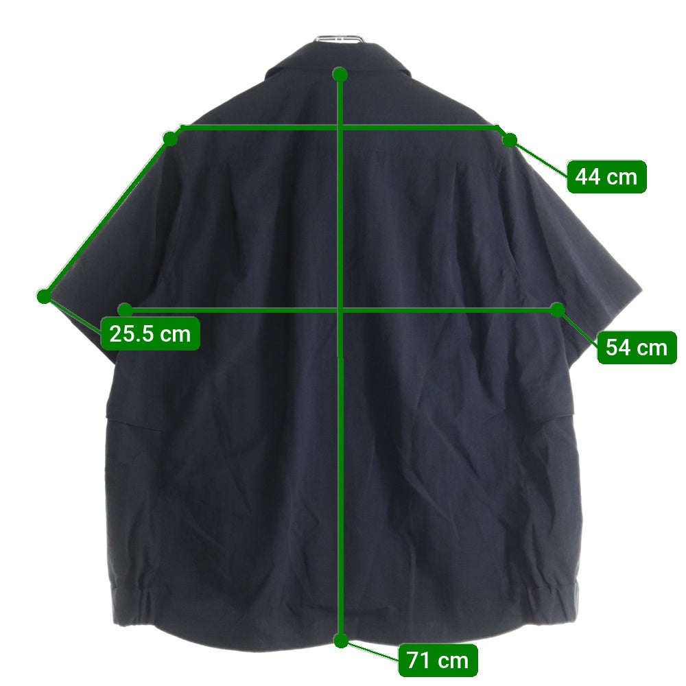 Sacai(サカイ) 25SS NYLON S/S SHIRT ナイロン 半袖シャツ ブラック 25-03722M