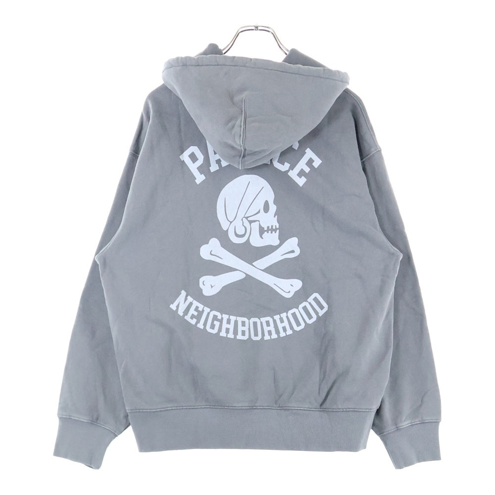 NEIGHBORHOOD(ネイバーフッド) 25AW ×PALACE SKATEBOARDS SKULL ZIP HOOD パレススケートボード スカル ジップアップフーディー パーカー スウェット グレー