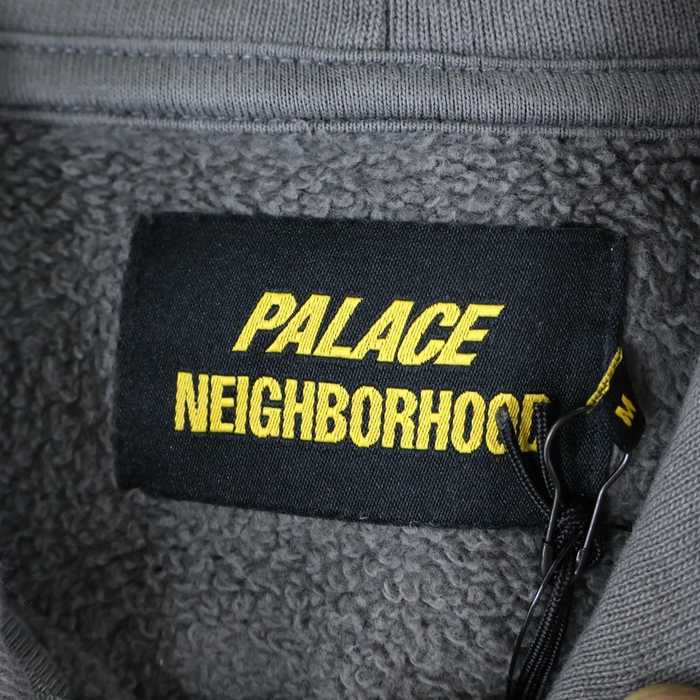 NEIGHBORHOOD(ネイバーフッド) 25AW ×PALACE SKATEBOARDS SKULL ZIP HOOD パレススケートボード スカル ジップアップフーディー パーカー スウェット グレー