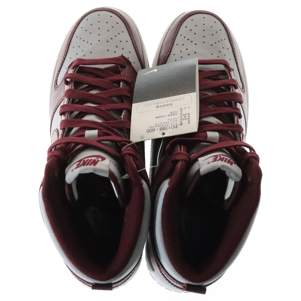 NIKE(ナイキ) DUNK HIGH DARK BEETROOT AND WOLF GREY ダンク ダークビートルート アンド ウルフグレー ハイカットスニーカーUS8.5/26.5cm DD1399-600