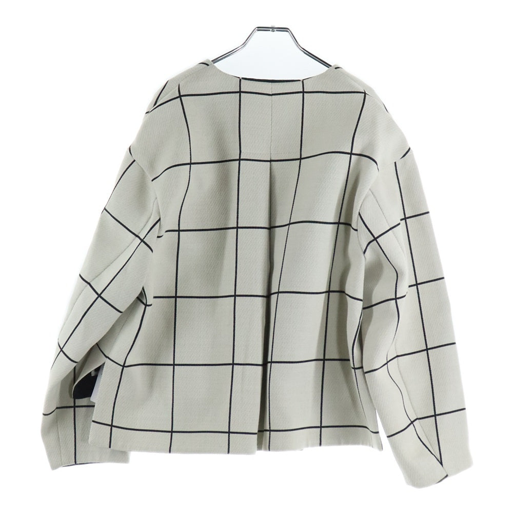 ADORE(アドーア) 21AW モールウィンドウペン ノーカラージャケット ホワイト/ブラック レディース 531-1250903