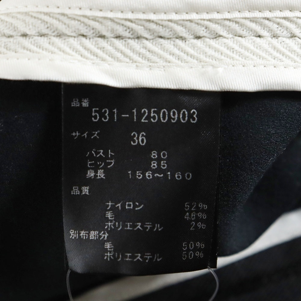 ADORE(アドーア) 21AW モールウィンドウペン ノーカラージャケット ホワイト/ブラック レディース 531-1250903