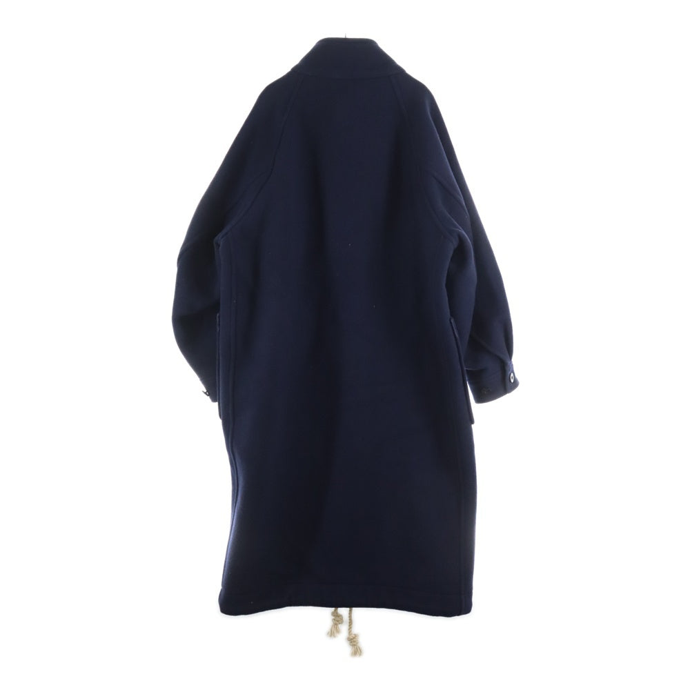 HYKE(ハイク) 23AW DOUBLE FACE DUFFLE JACKET ダブルフェイス ウールダッフルコート ネイビー レディース 232-17396