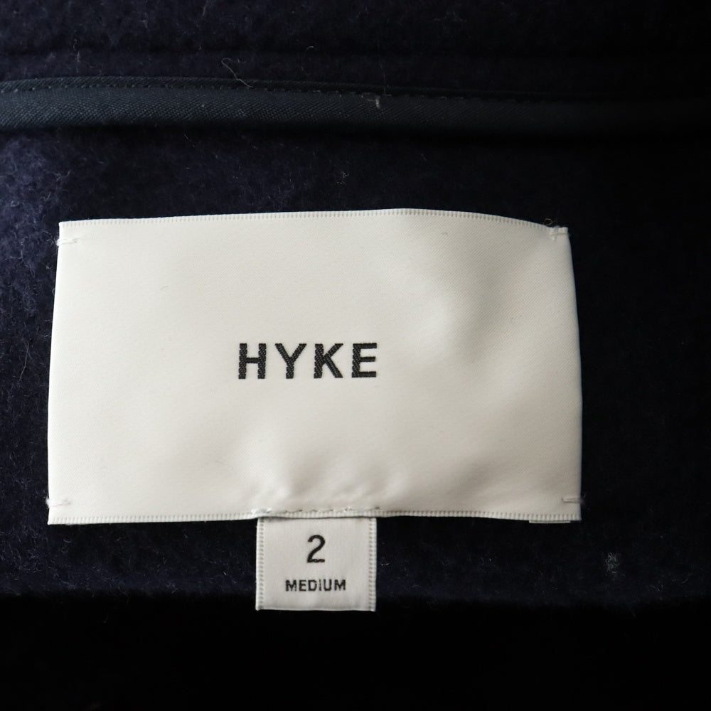 HYKE(ハイク) 23AW DOUBLE FACE DUFFLE JACKET ダブルフェイス ウールダッフルコート ネイビー レディース 232-17396
