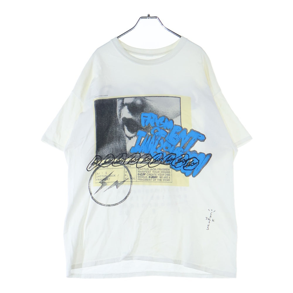 Cactus Jack(カクタスジャック) ×FRAGMENT フラグメントデザイン ロゴプリント 半袖Tシャツ カットソー ホワイト