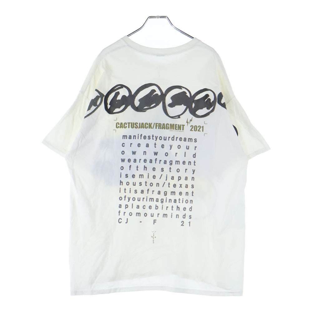 Cactus Jack(カクタスジャック) ×FRAGMENT フラグメントデザイン ロゴプリント 半袖Tシャツ カットソー ホワイト