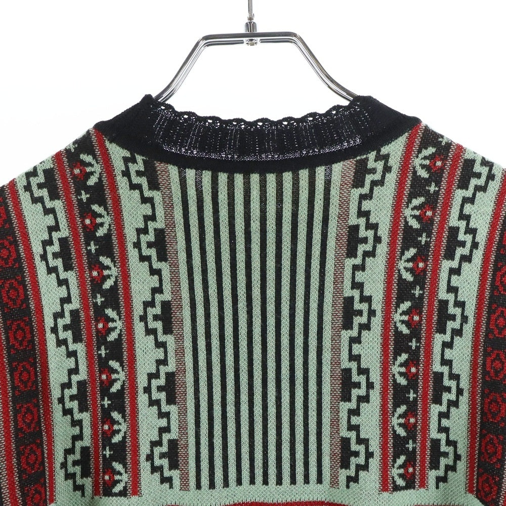 Mame Kurogouchi(マメ クロゴウチ) 18AW PEDICEL JAQUARD KNIT DRESS ペディセル ジャガード ニットワンピース レディース グリーン/ブラック MM18AW-KN042