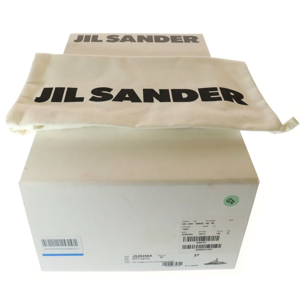 JIL SANDER(ジルサンダー) メタルプレート レザー フラット ミュール サンダル レディース イエロー/ゴールド JS38250A