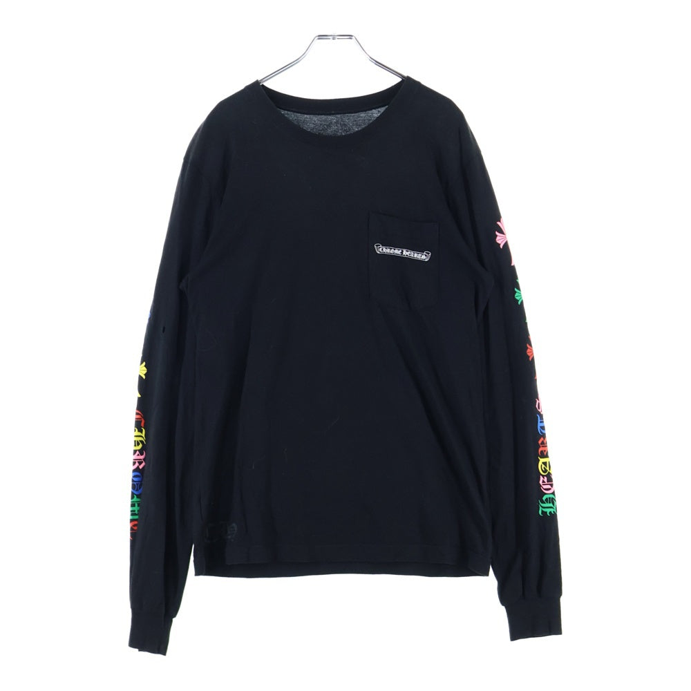 CHROME HEARTS(クロムハーツ) MLTCOL CEM CRS LS TEE セメタリークロスプリント スクロールラベル クルーネック長袖Tシャツ カットソー マルチカラー