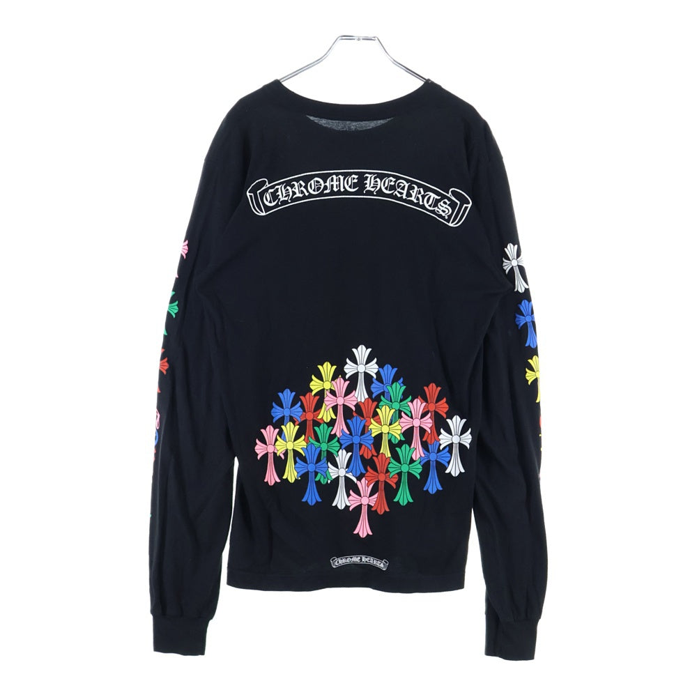 CHROME HEARTS(クロムハーツ) MLTCOL CEM CRS LS TEE セメタリークロスプリント スクロールラベル クルーネック長袖Tシャツ カットソー マルチカラー