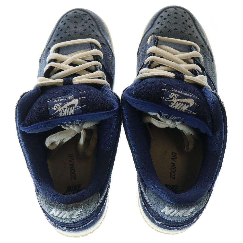 NIKE SB(ナイキエスビー) DUNK LOW PRO PRM SASHIKO ダンクプロ プレミアム 刺し子 ローカットスニーカー ブルー US11.5/29.5cm CV0316-400