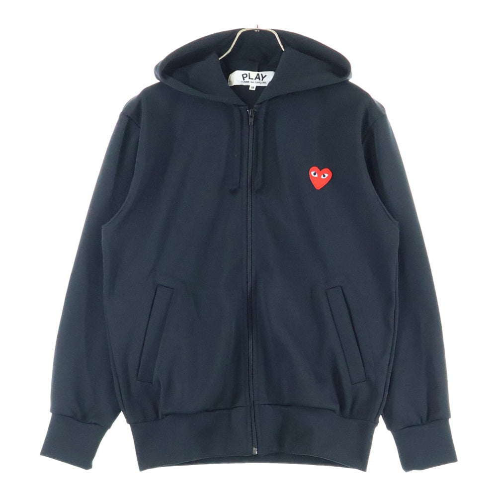 PLAY COMME des GARCONS(プレイコムデギャルソン) AD2019 ハート ロゴ スウェット ジップアップ パーカー ブラック AZ-T172