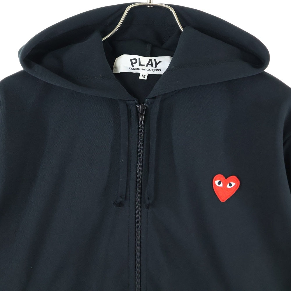 PLAY COMME des GARCONS(プレイコムデギャルソン) AD2019 ハート ロゴ スウェット ジップアップ パーカー ブラック AZ-T172