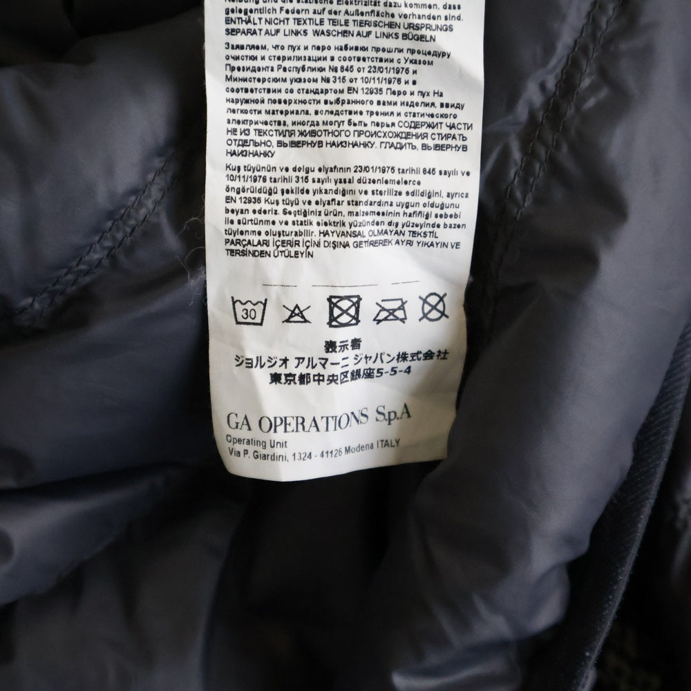 EMPORIO ARMANI EA7(エンポリオアルマーニイーエーセブン) ロゴ プリント ジップアップ ライトダウン フーディー ジャケット グレー 8NPB02PN29Z