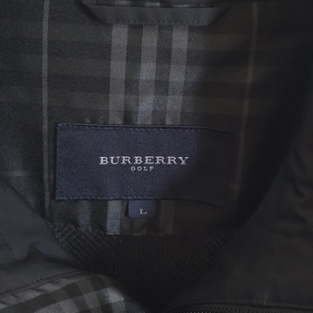 BURBERRY(バーバリー) GOLF ゴルフ ラバーロゴ 裏地 ノバチェック ジップアップ ジャケット ブラック BFP40-060-09