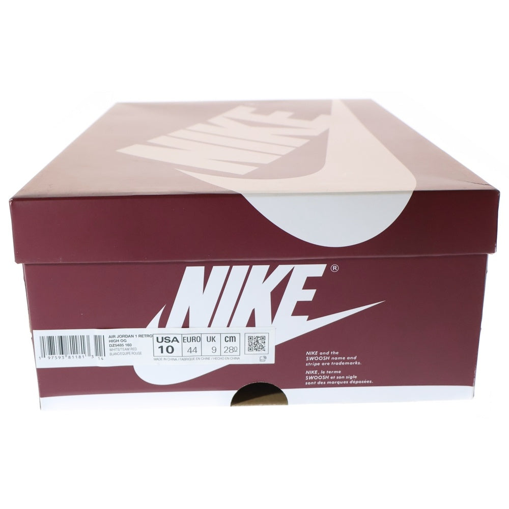 NIKE(ナイキ) AIR JORDAN 1 RETRO HIGH OG ARTISANAL RED エアジョーダン1 レトロ アーティザナルレッド ハイカットスニーカー ホワイト/レッド US10/28cm DZ5485-160