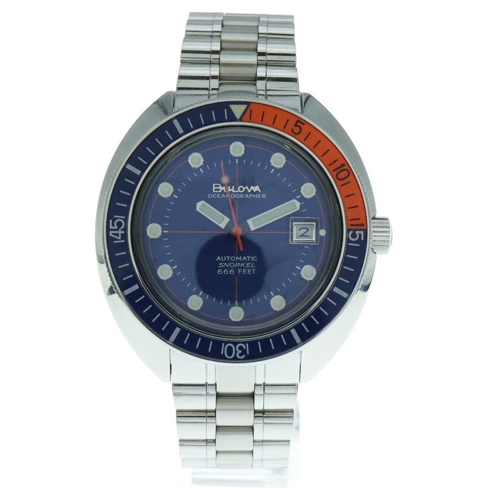 BULOVA(ブローバ) ARCHIEVE SERIES OCEANOGRAPHER DEVIL DRIVER アーカイブシリーズ オーシャノグラファー デビルドライバー 自動巻き 防水性 腕時計 シルバー/ブルー 96B321
