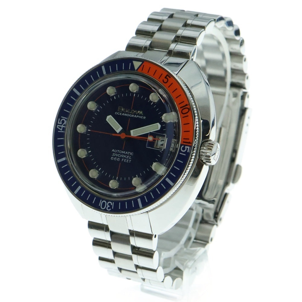 BULOVA(ブローバ) ARCHIEVE SERIES OCEANOGRAPHER DEVIL DRIVER アーカイブシリーズ オーシャノグラファー デビルドライバー 自動巻き 防水性 腕時計 シルバー/ブルー 96B321