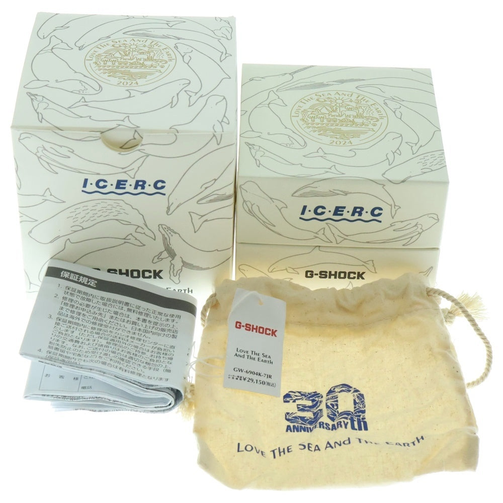 CASIO G-SHOCK(カシオ ジーショック) ×ICERC Japan アイサーチジャパン イルクジ2024 30周年モデル 20気圧防水 ソーラー電波 腕時計 ホワイト GW-6904K-7JR