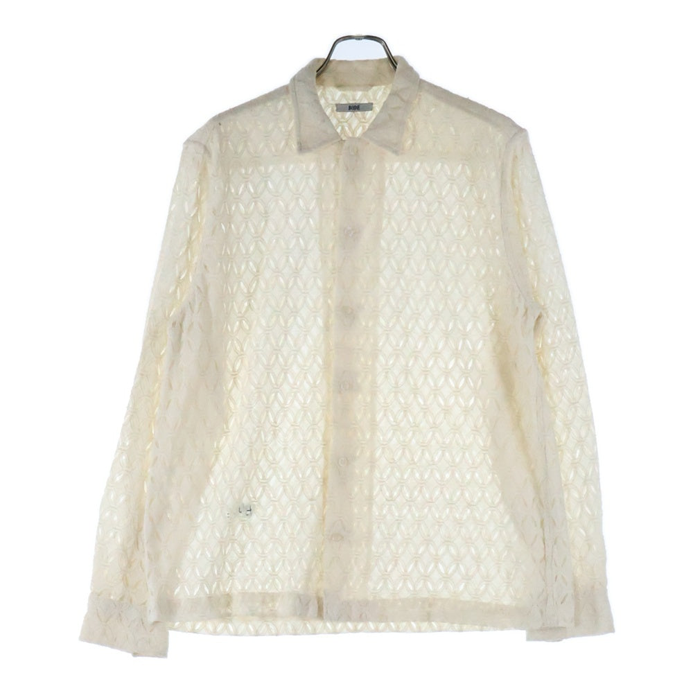 BODE(ボディ) LATTICE LACE L/S SHIRT 長袖レースシャツ ホワイト