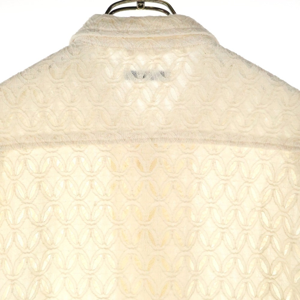 BODE(ボディ) LATTICE LACE L/S SHIRT 長袖レースシャツ ホワイト