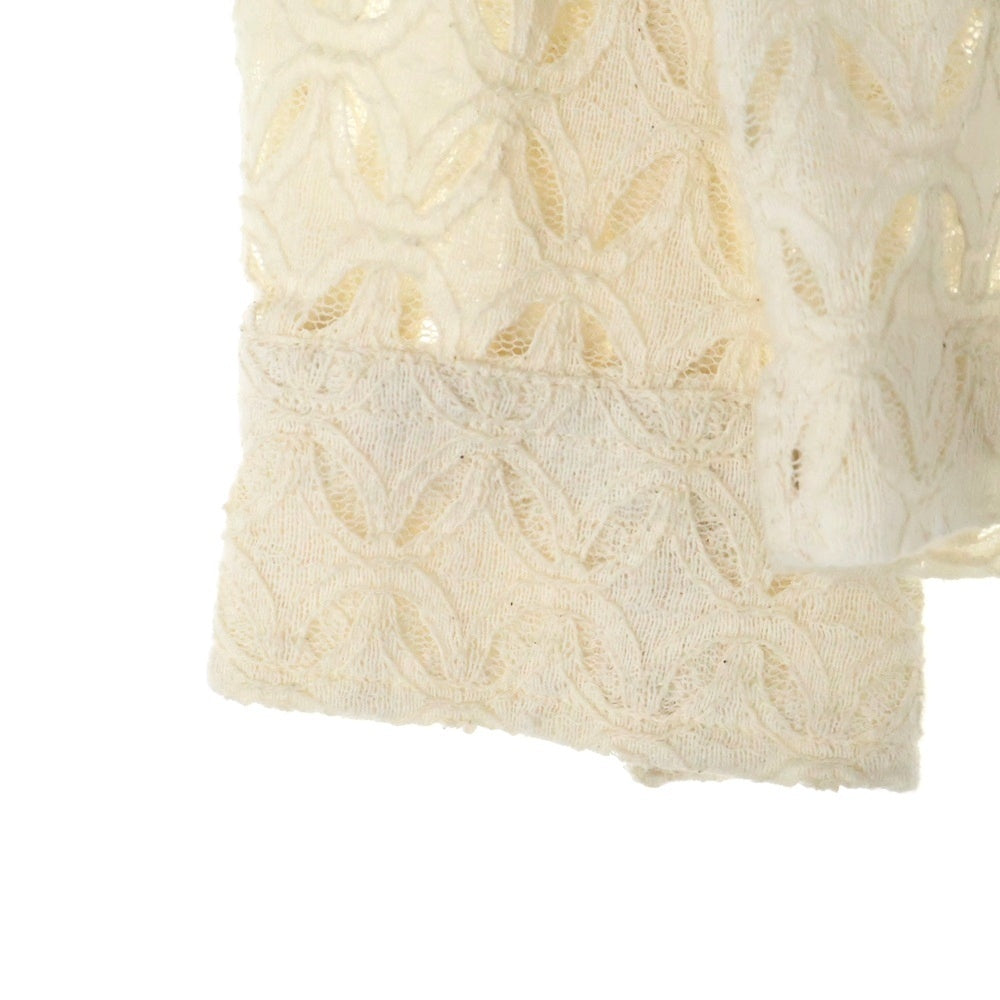 BODE(ボディ) LATTICE LACE L/S SHIRT 長袖レースシャツ ホワイト