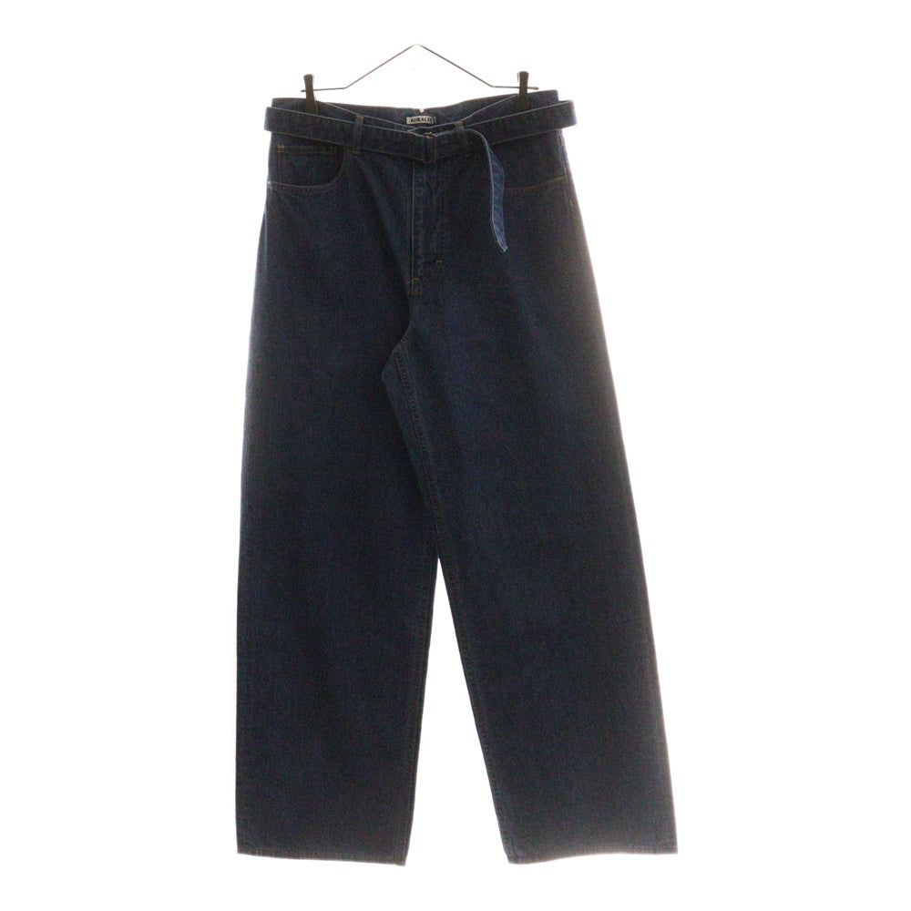 AURALEE(オーラリー) 25SS SELVEDGE LIGHT OZ DENIM BELTED PANTS セルヴィッチ ライトオンス デニムベルテッドパンツ インディゴ A25SP02SD