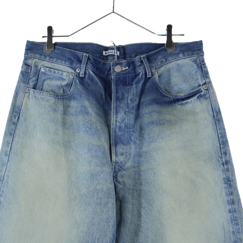 AURALEE(オーラリー) 25SS SELVEDGE LIGHT OZ DENIM BELTED PANTS セルヴィッチ ライトオンス デニムベルテッドパンツ インディゴ A25SP02SD