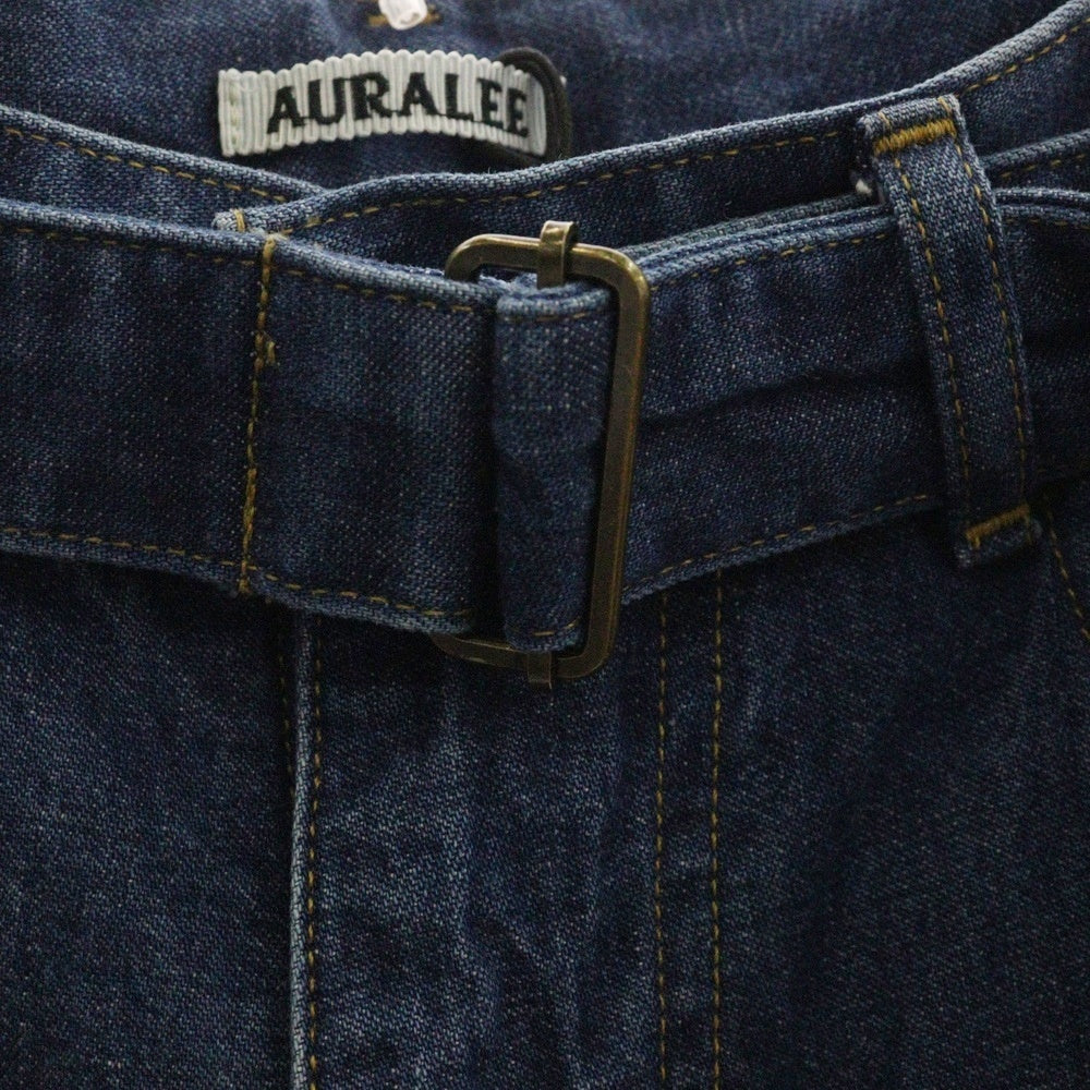 AURALEE(オーラリー) 25SS SELVEDGE LIGHT OZ DENIM BELTED PANTS セルヴィッチ ライトオンス デニムベルテッドパンツ インディゴ A25SP02SD
