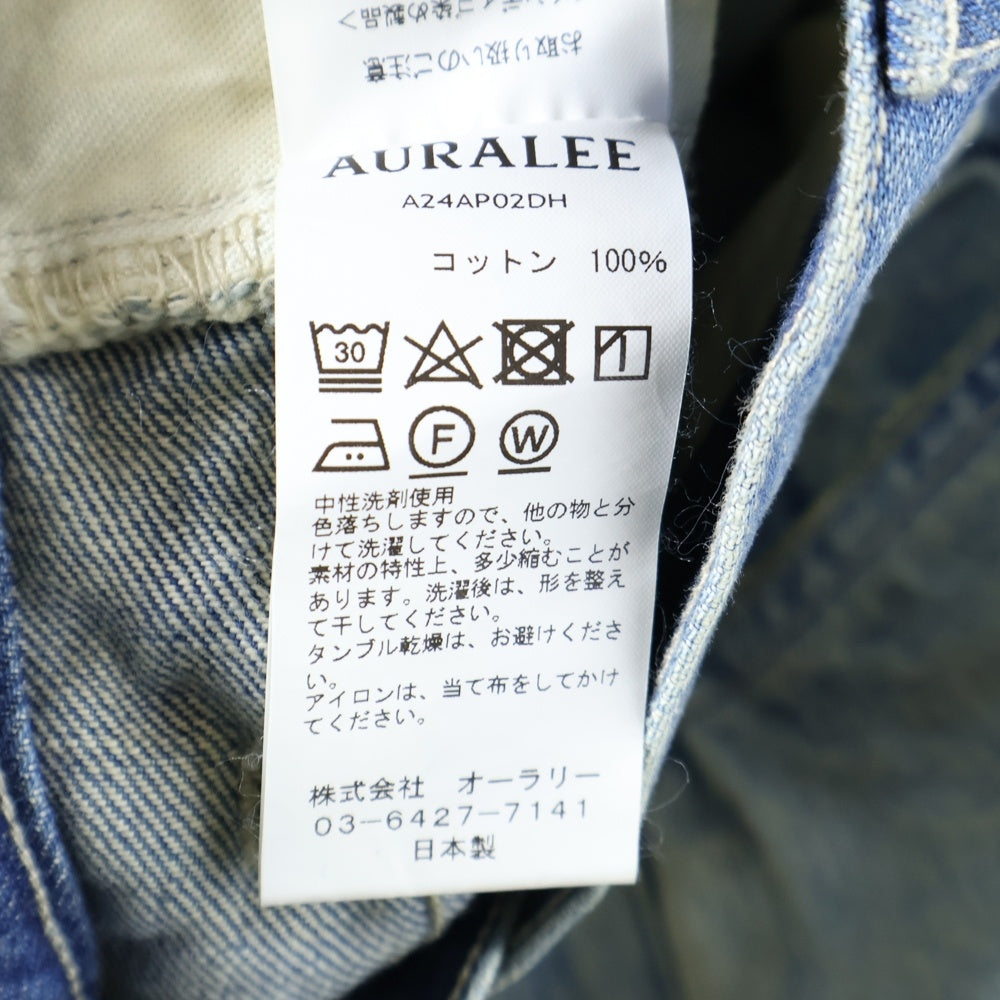 AURALEE(オーラリー) 25SS SELVEDGE LIGHT OZ DENIM BELTED PANTS セルヴィッチ ライトオンス デニムベルテッドパンツ インディゴ A25SP02SD